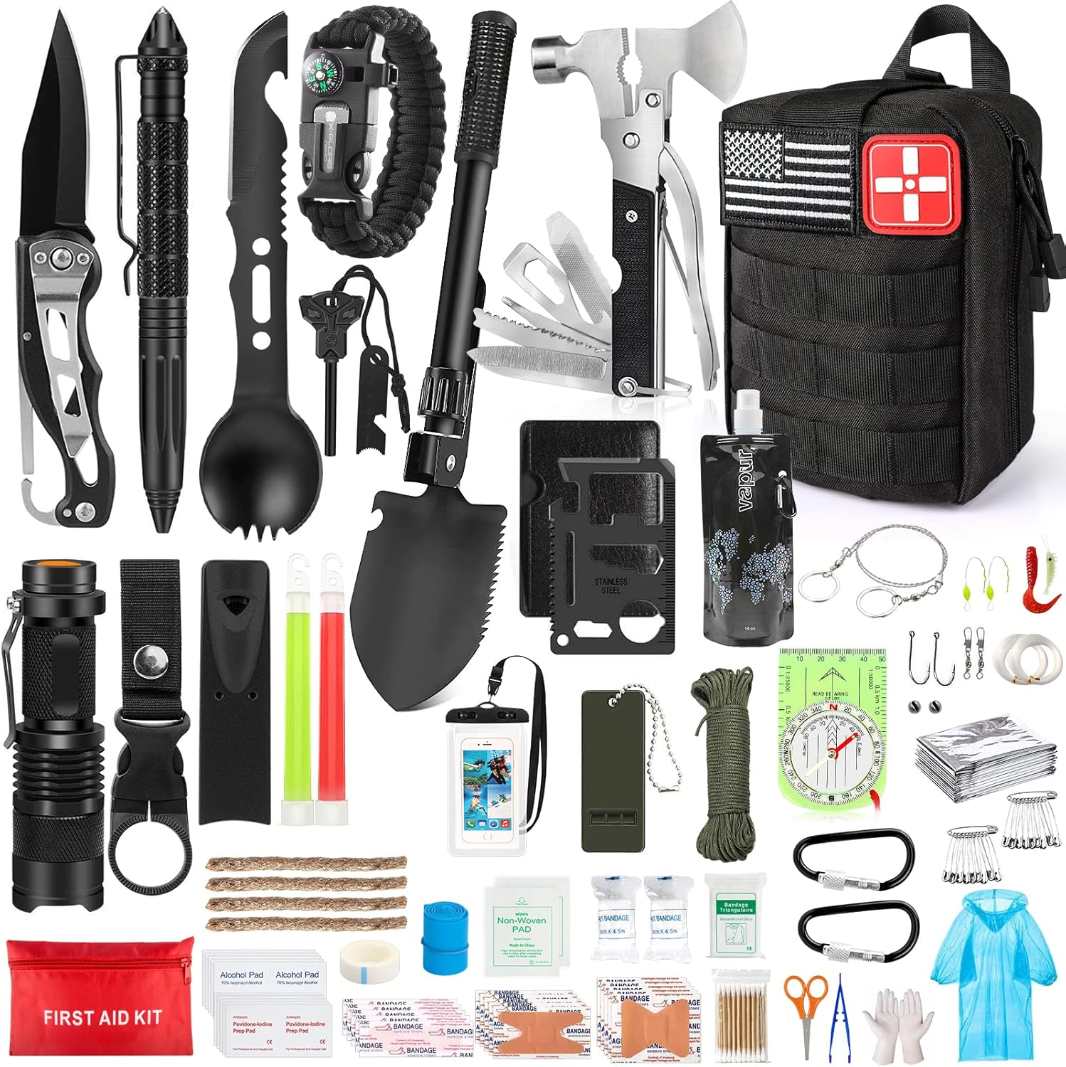 Professional 235Pcs Survival Kit for Men, YKIOKE