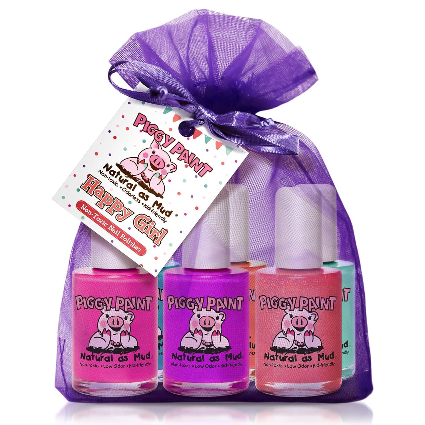 Piggy Paint Non-Toxic Girls Nail Polish Set for Safe Fun