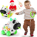Musical Cow Toy for 1+ Year Old - Crawl, Pull & Learn