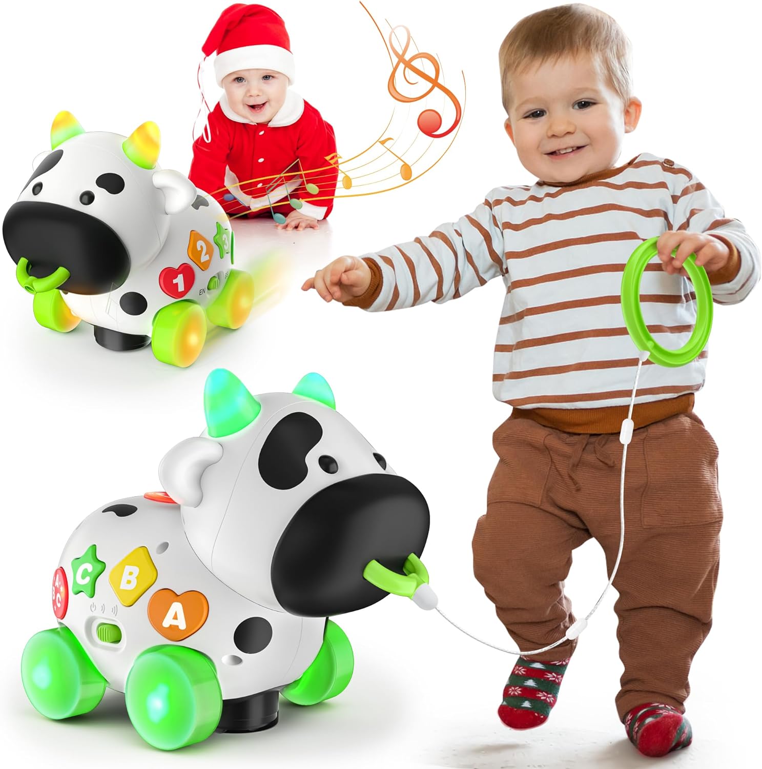 Bilingual Musical Cow Toy - 1st Birthday Learning Fun!