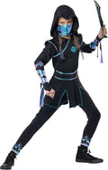 Girls Ninja Nightfire Costume - Colorful Black Ninja Outfit