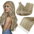 Full Shine Tape In Hair Extensions 22 in Light Golden Blonde - Natural
