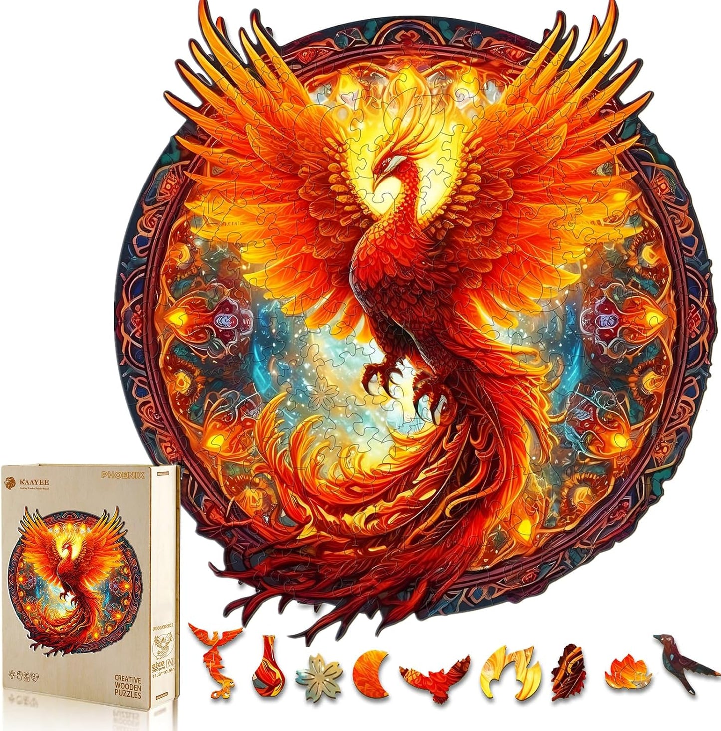 KAAYEE Wooden Jigsaw Puzzle for Adults - Unique Phoenix Design
