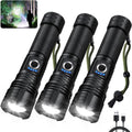 3 Pack Flashlights High Lumens Rechargeable - Super Bright 3000 lm