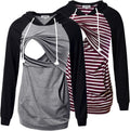Women's Nursing Hoodie Sweatshirt Long Sleeves - Maternity Nursing Top