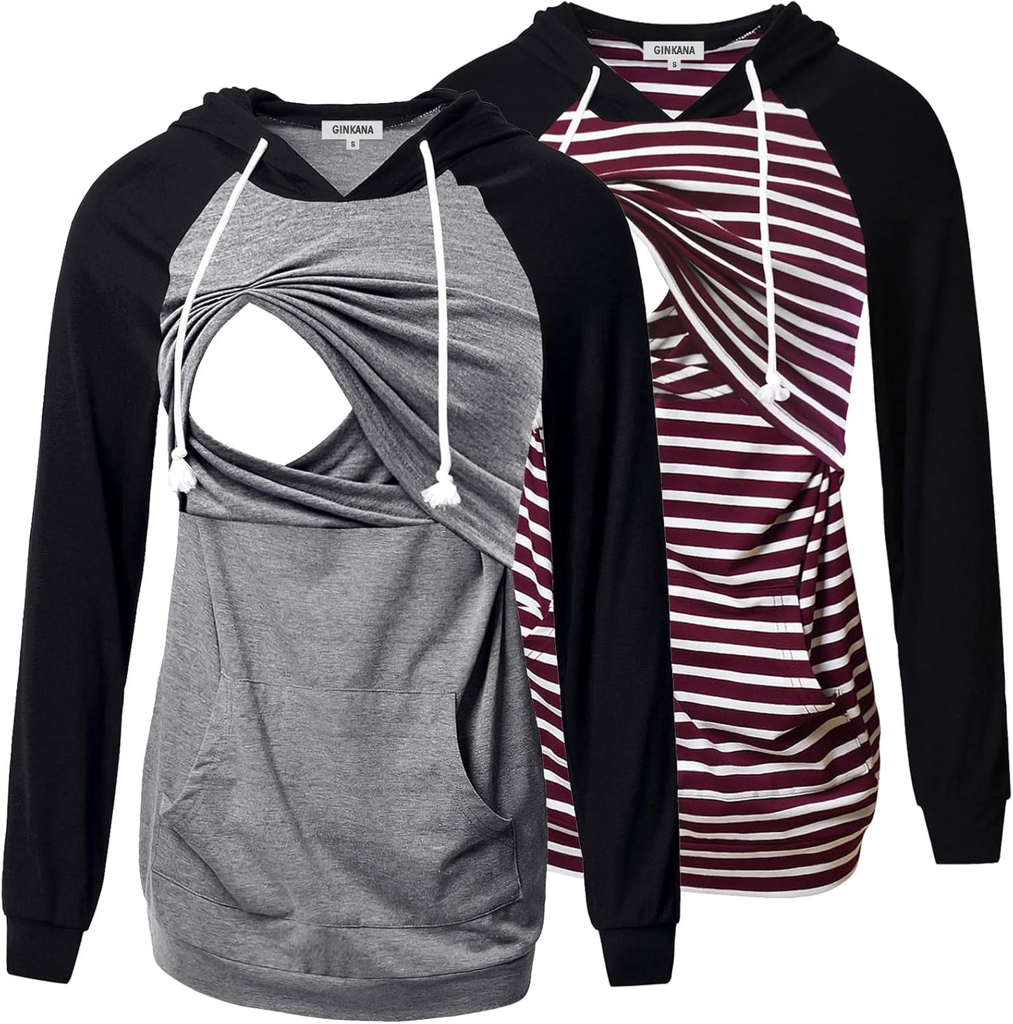 GINKANA Women's Nursing Hoodie Sweatshirt for Comfortable Feeding