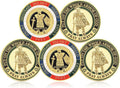 Armor of God 5-Piece Gold Plated Challenge Coins - Faith Reminder