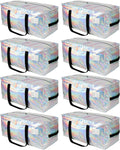 24-Gallon Heavy Duty Moving Bags 8 Pack - Extra Large Waterproof Totes