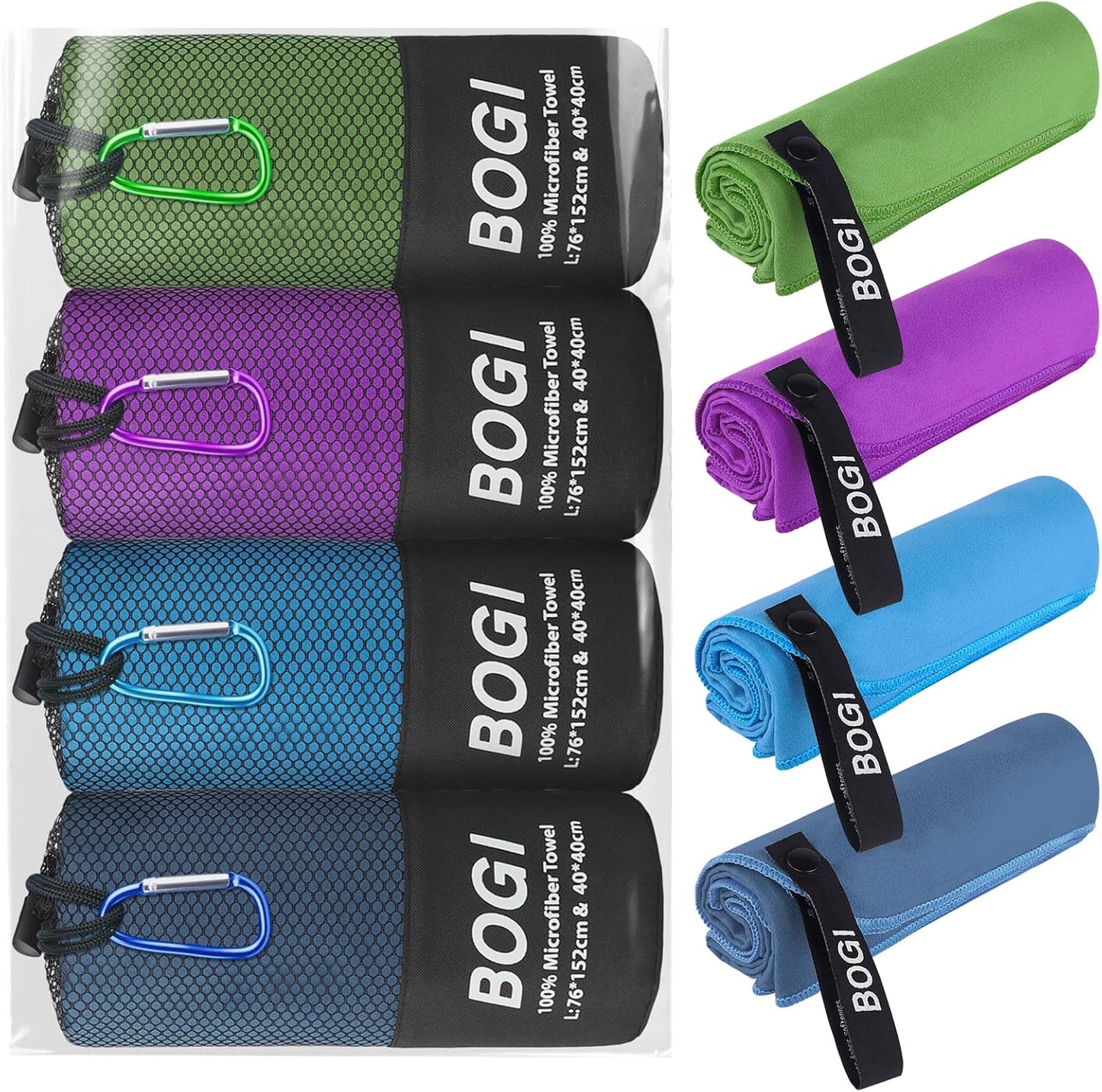 Microfiber Travel Sports Towel Set - Quick Dry & Compact