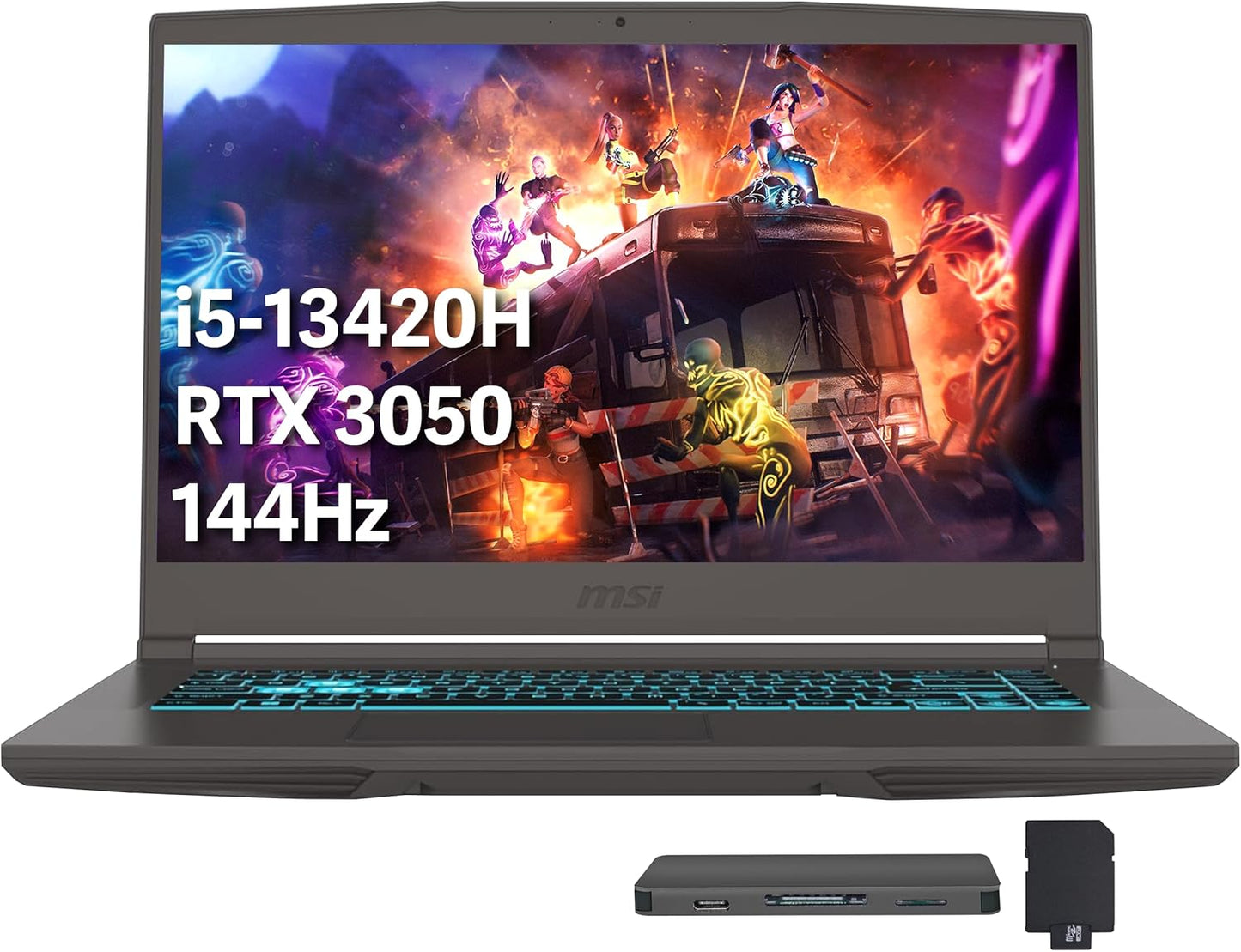 MSI Thin 15.6 FHD Gaming Laptop with RTX 3050 and Docking Station