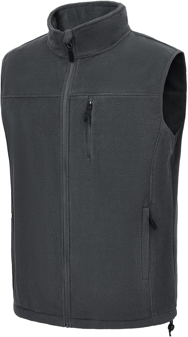 Men's Fleece Vest Full Zip Lightweight Jacket for Winter Use