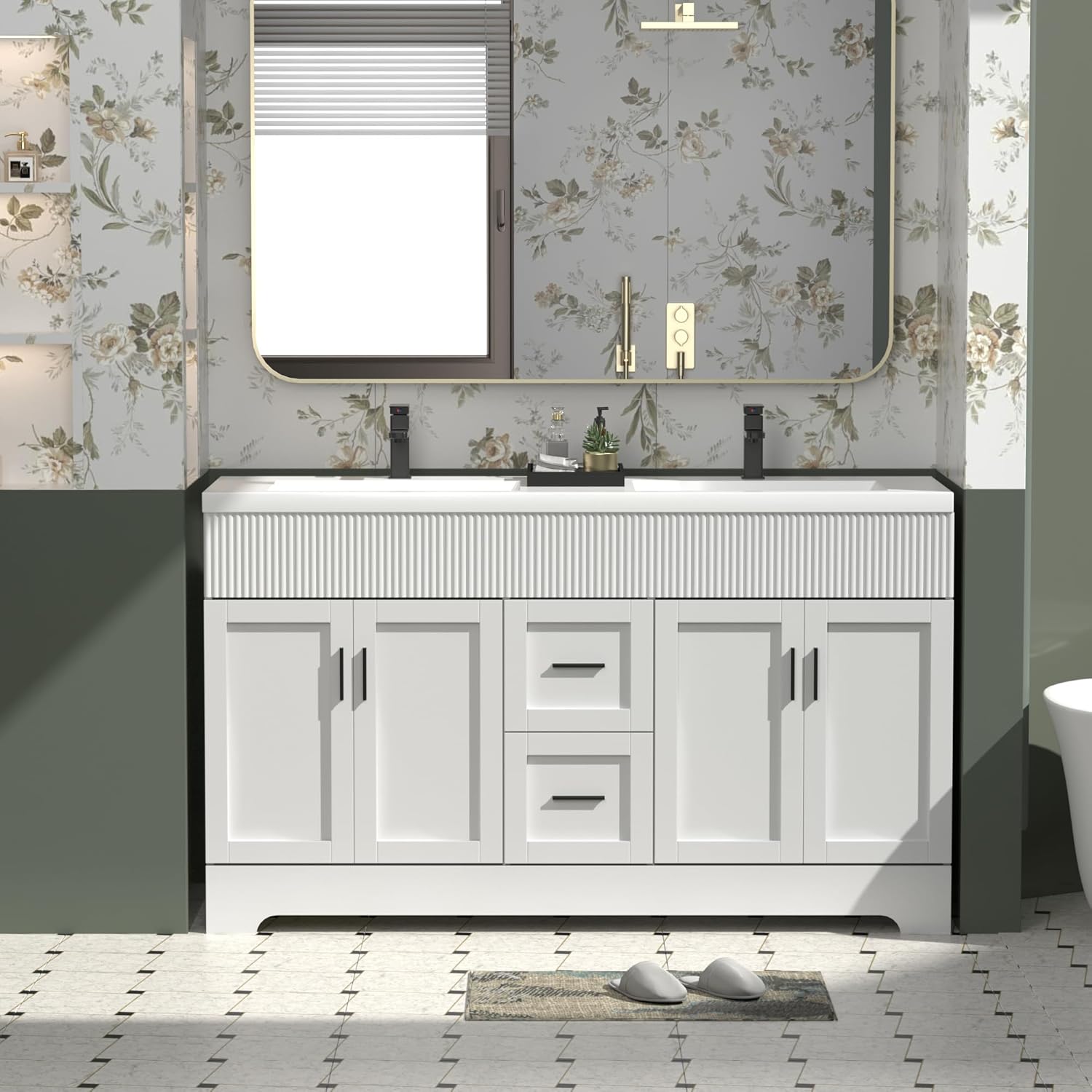 eclife 60 Bathroom Vanities Sink Combo with Modern Design