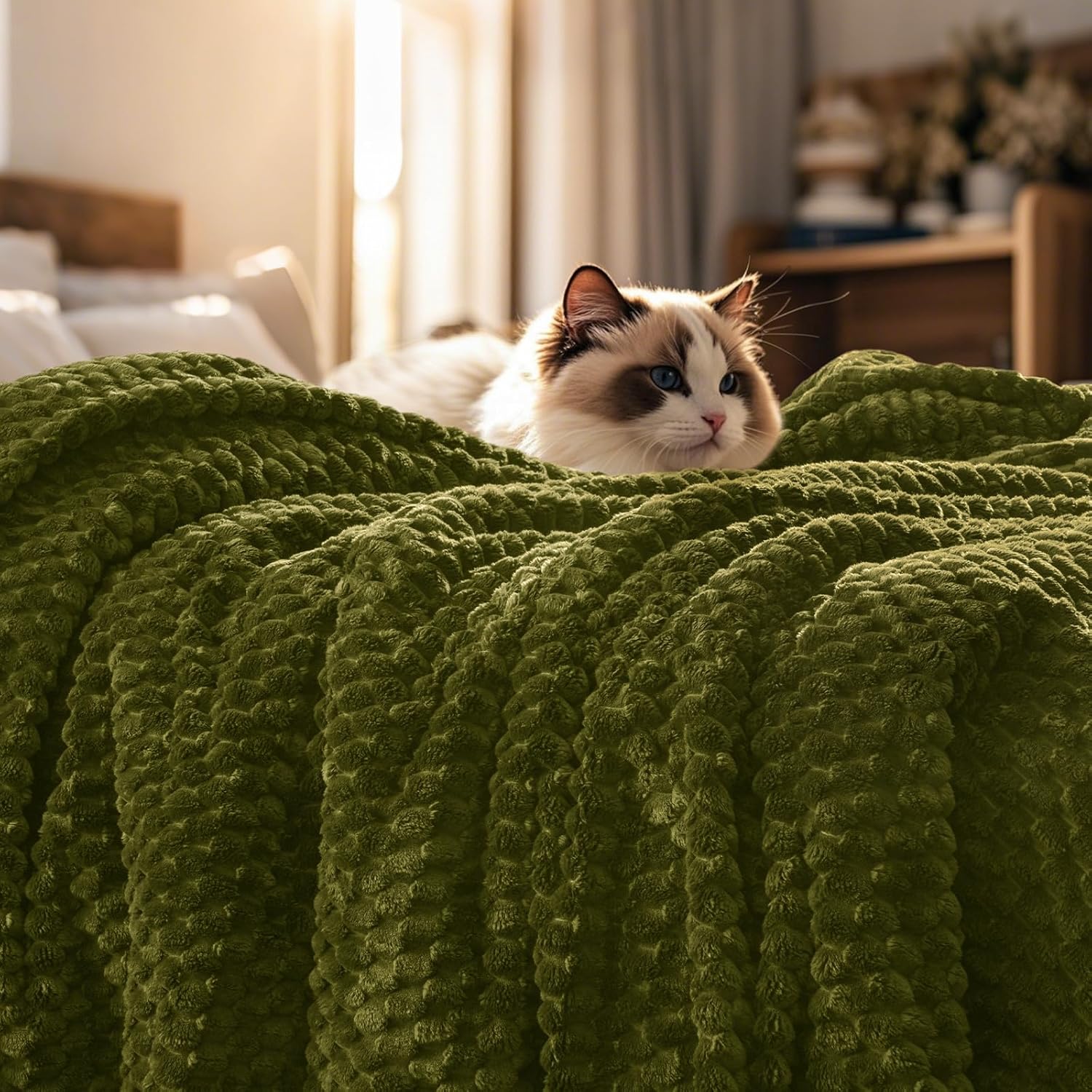 PHF Ultra Soft Flannel Fleece Blanket for Cozy Bedroom Decor