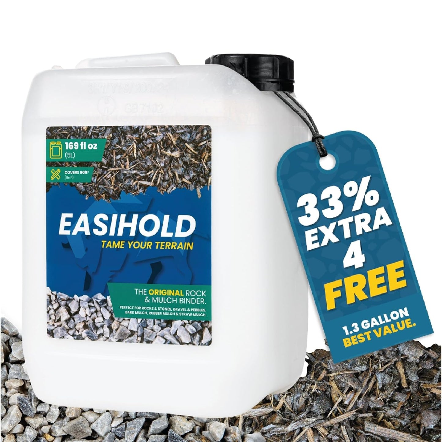 Easihold Gravel Binder 1.3 Gallon Non-Toxic Landscaping Glue
