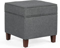 Adeco Chest and Footrest Square Storage Ottoman - Compact Seat
