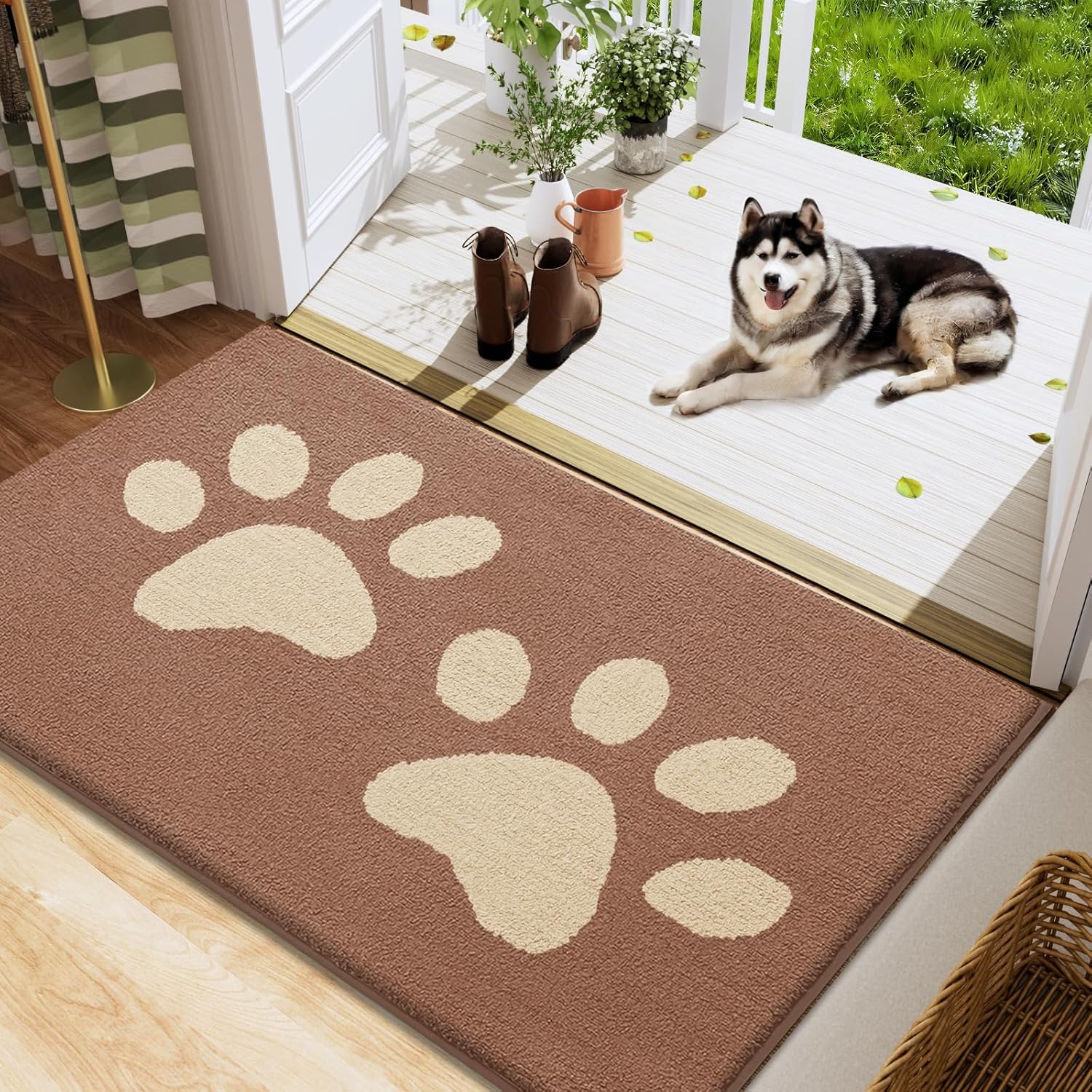 Buganda Dog Door Mat for Muddy Paws - Absorbent and Non-Slip