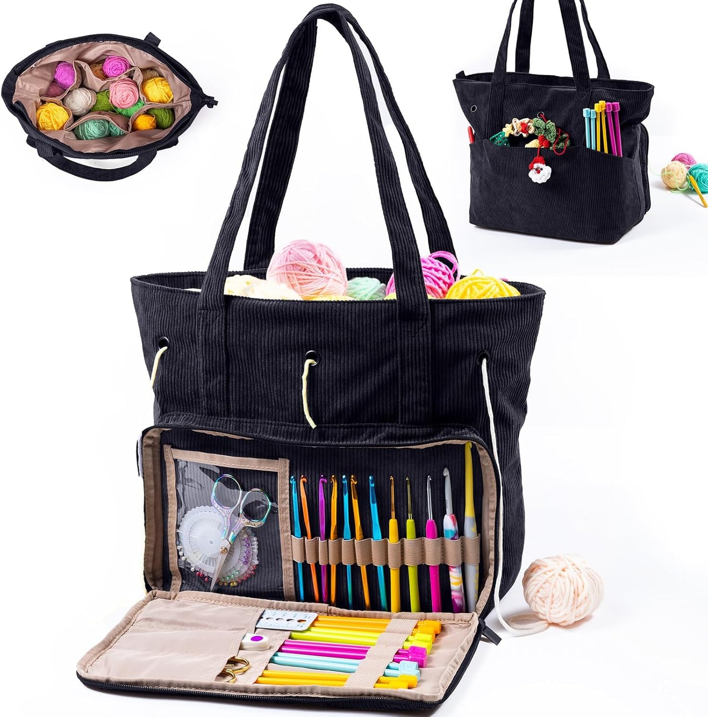 Large Crochet Bag and Tote - Perfect for Yarn Lovers and Crafters