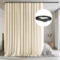 Room Divider Curtains with Flexible Ceiling Track Set - Beige Panel