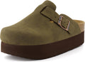 Platform Clogs for Women in Vegan Suede - Adjustable Memory Foam