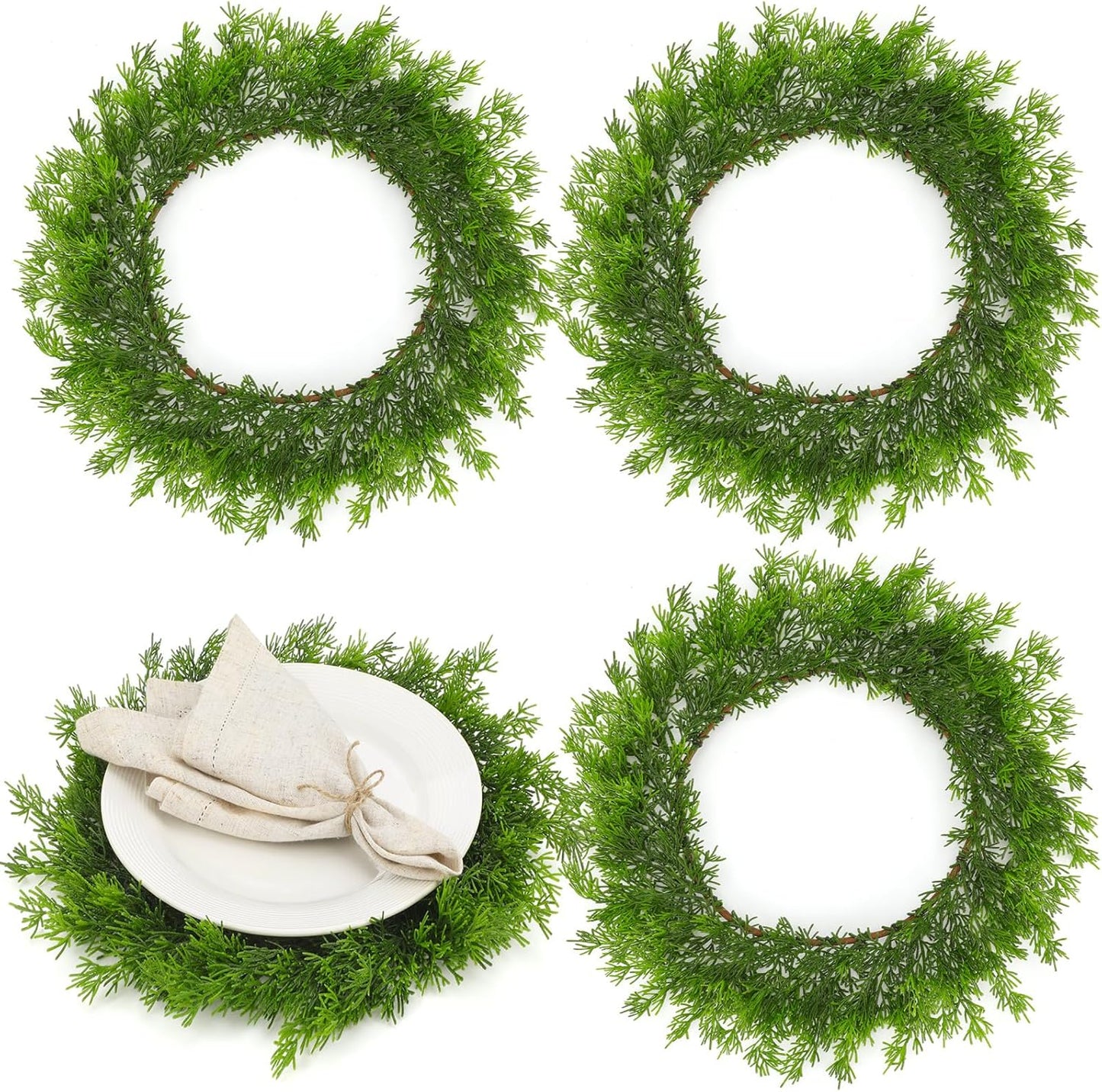 Christmas Greenery Placemats Set of 4 for Festive Dining