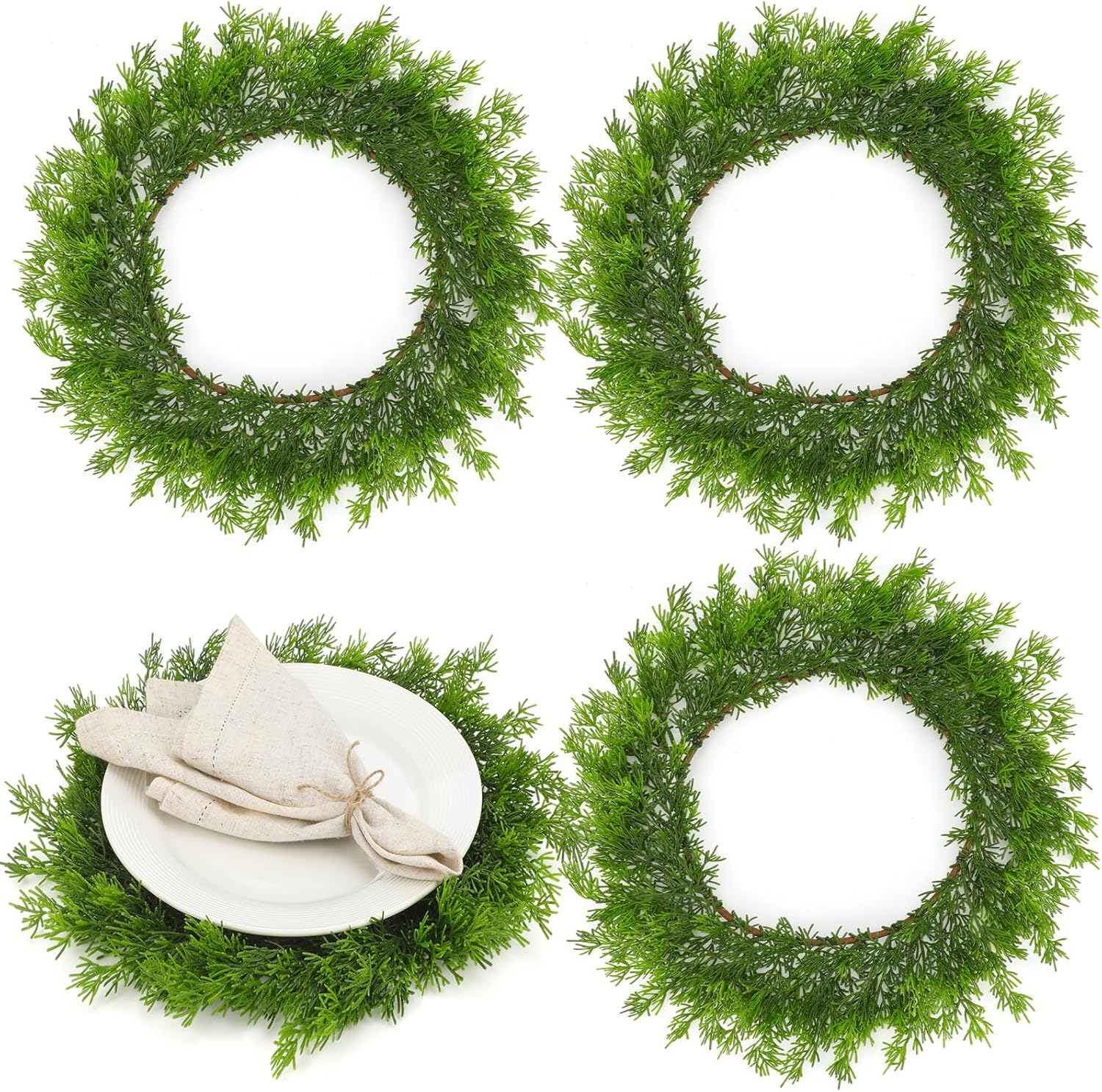 Christmas Greenery Placemats Set of 4 for Festive Dining