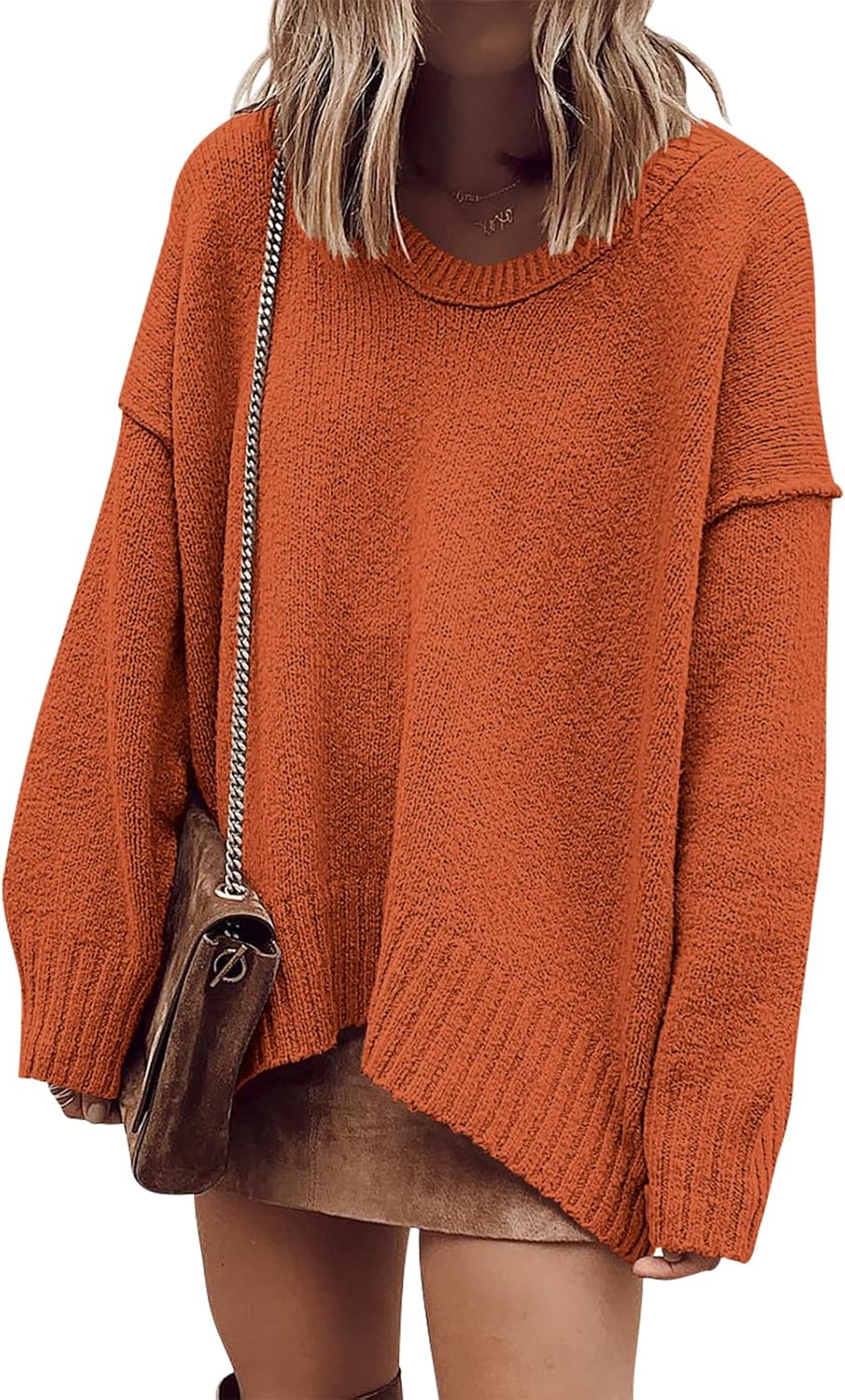 Oversized Casual Loose Slouchy V Neck Batwing Sweater for Women
