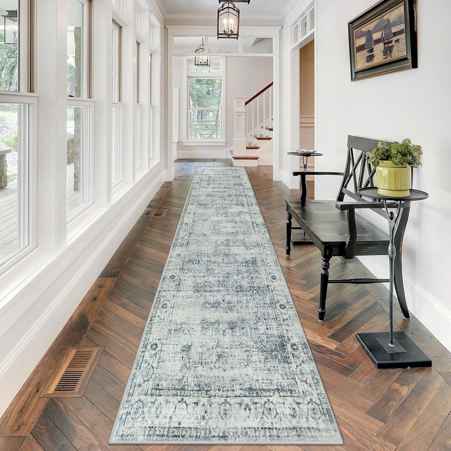 Morebes Vintage Hallway Runner Rug 12 ft Soft Non-Slip Carpet