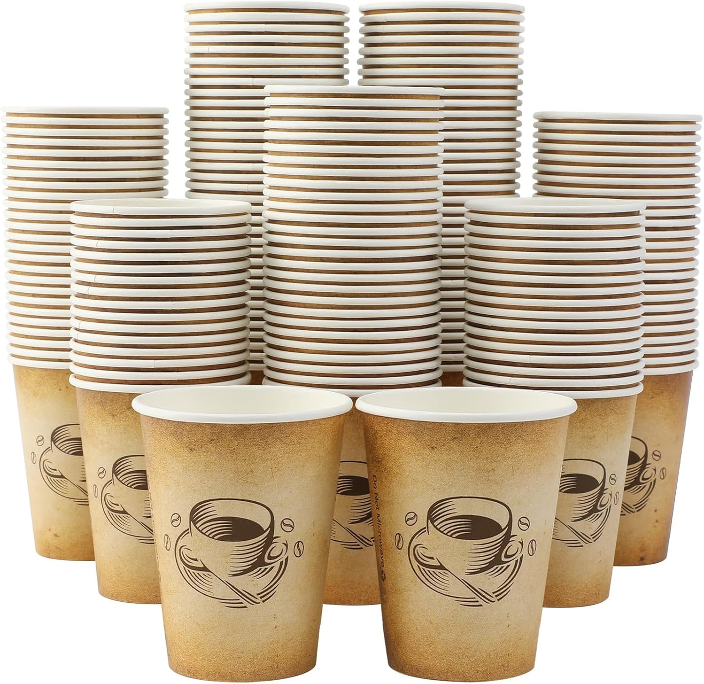 300 Pack 12oz Disposable Coffee Cups for Hot or Cold Drinks