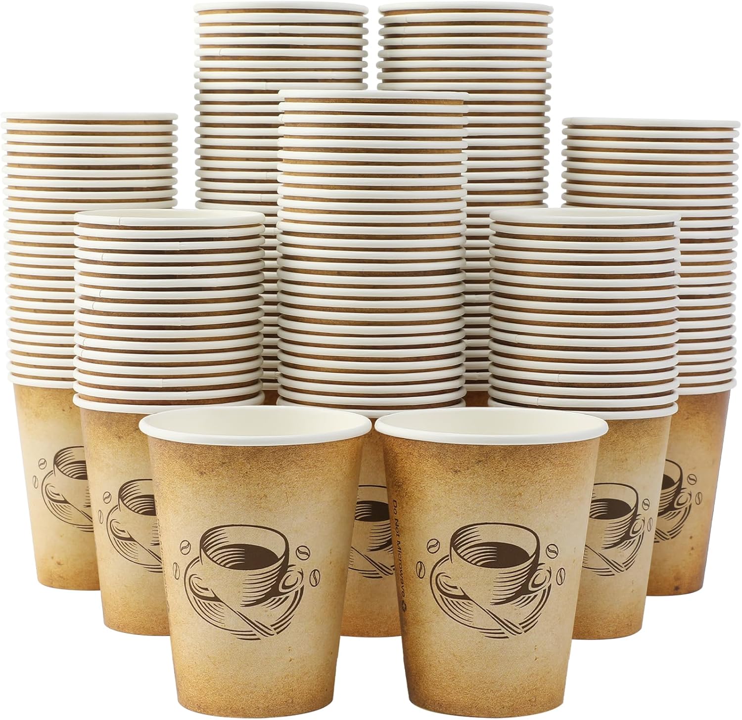 300 Pack 12oz Disposable Coffee Cups for Hot or Cold Drinks
