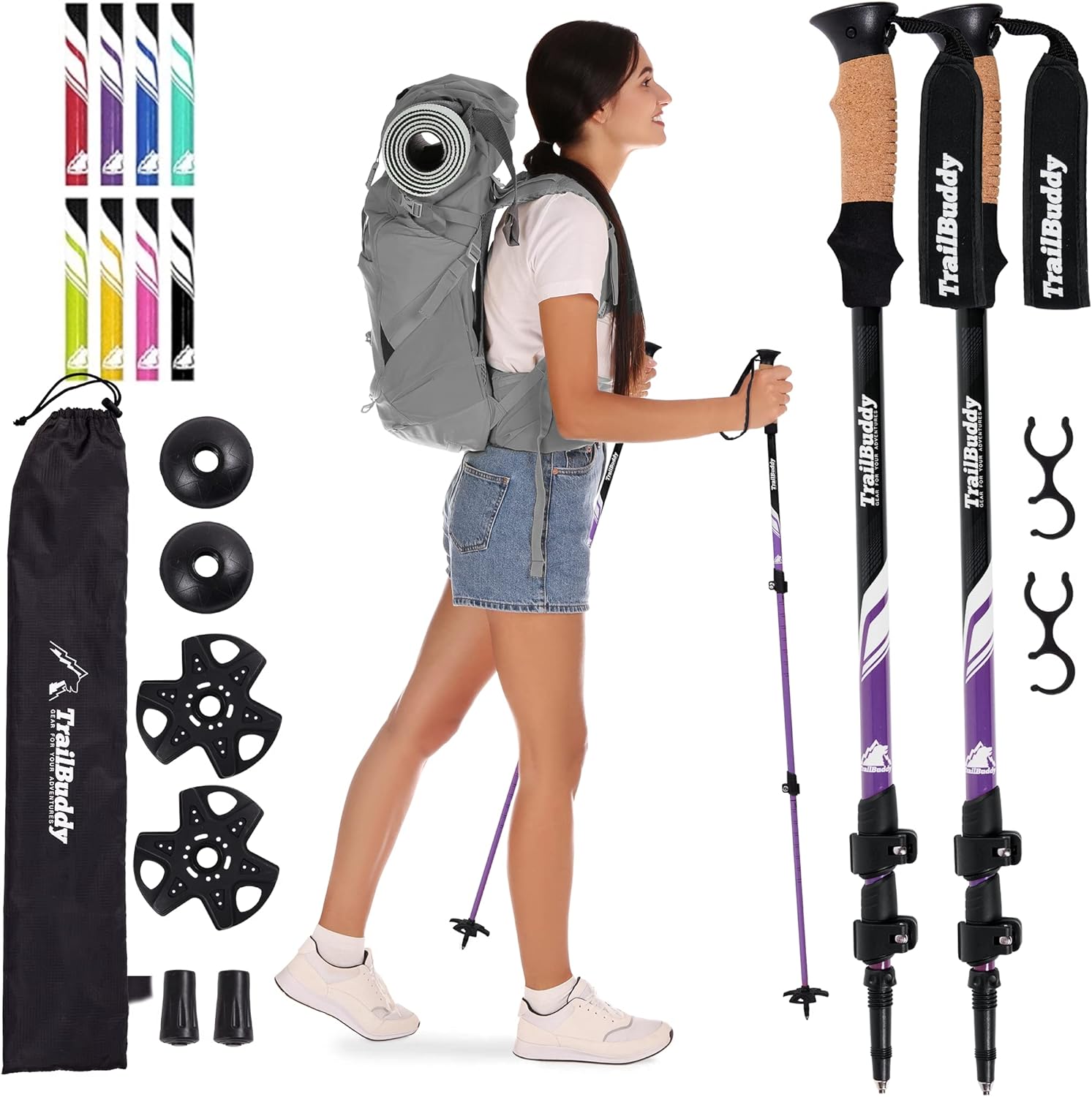 Lightweight Collapsible Trekking Poles - Snowshoe & Backpacking Essential