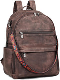 15.6 in Laptop Backpack Purse for Women - Convertible PU Leather Work