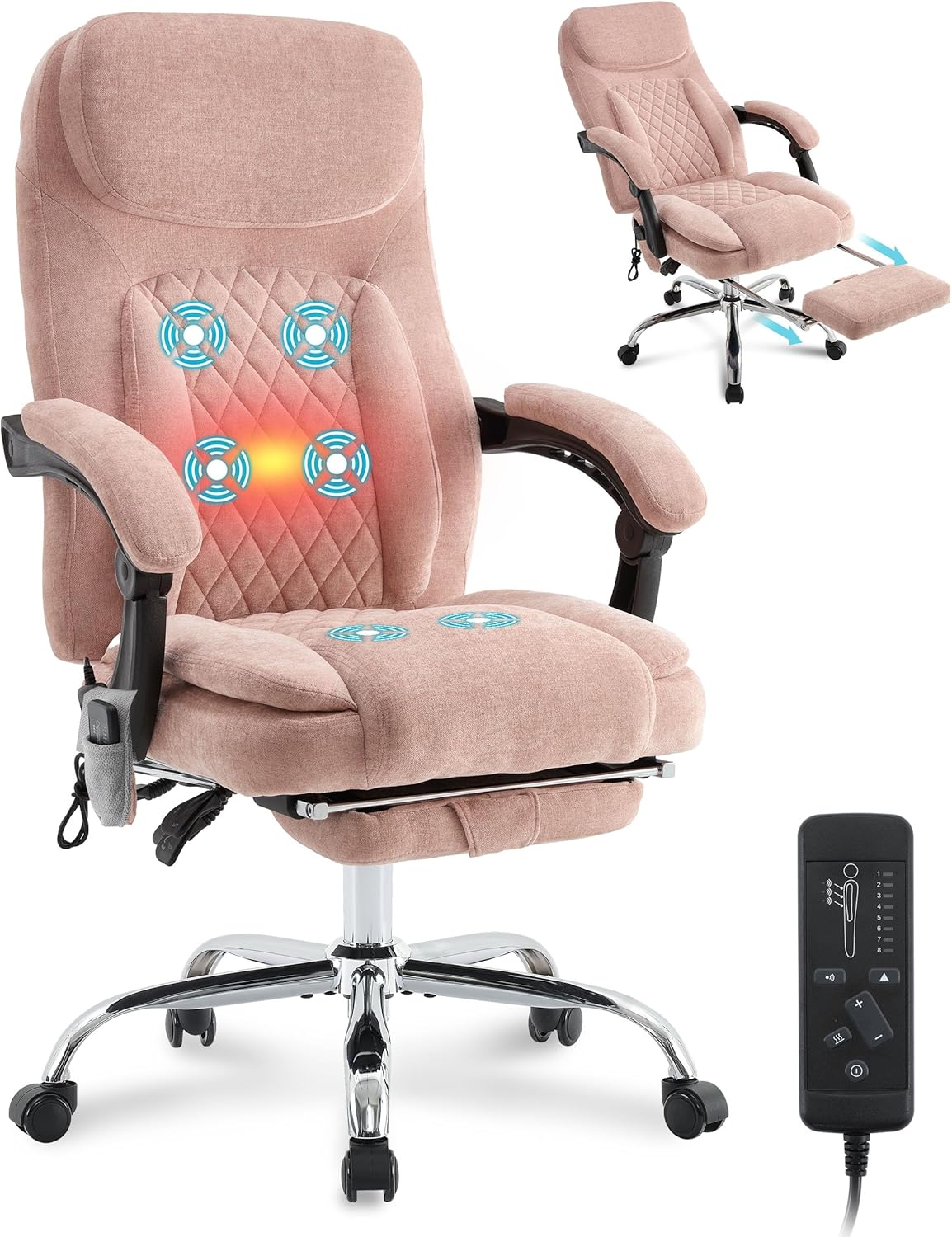 6-Point Massage Office Chair with Heated Ergonomic Design