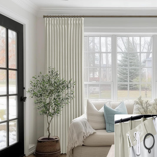 SHINELAND 8FT Bay Window Curtains for Cozy Living Room Style