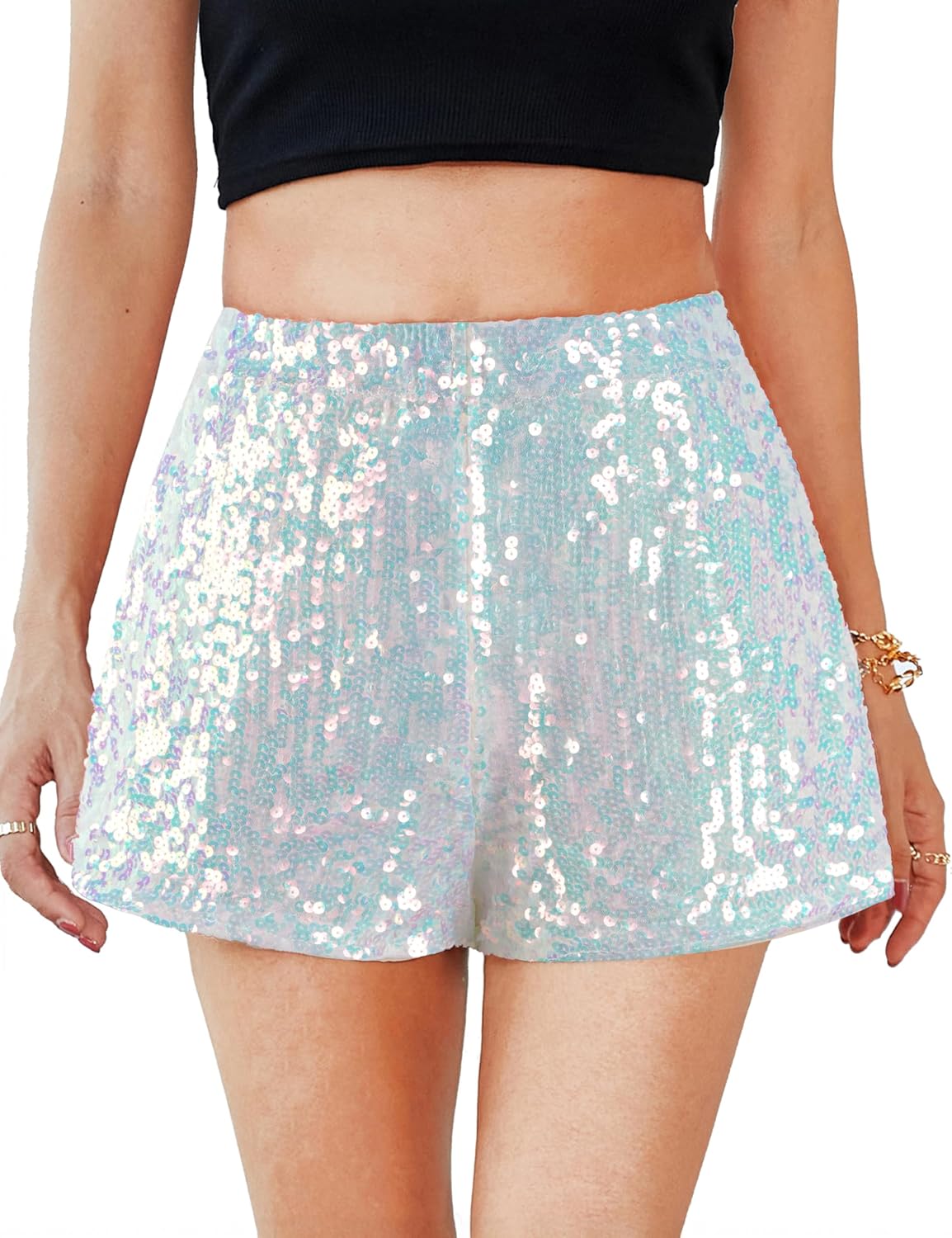 High Waisted Sequin Shorts for Glamorous Night Out Style