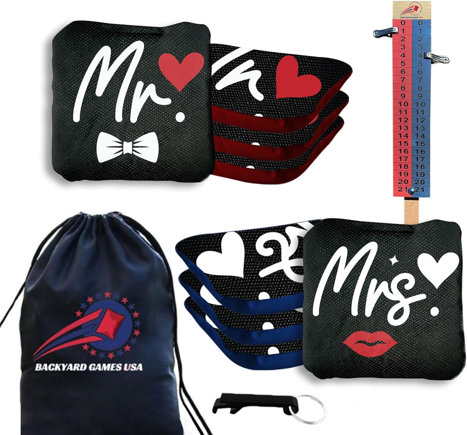 Pro Cornhole Bags Set of 8 for Tournament Play - Made in USA