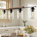 Dining Room Light Fixture Over Table 4-Light Linear Chandelier - Warm