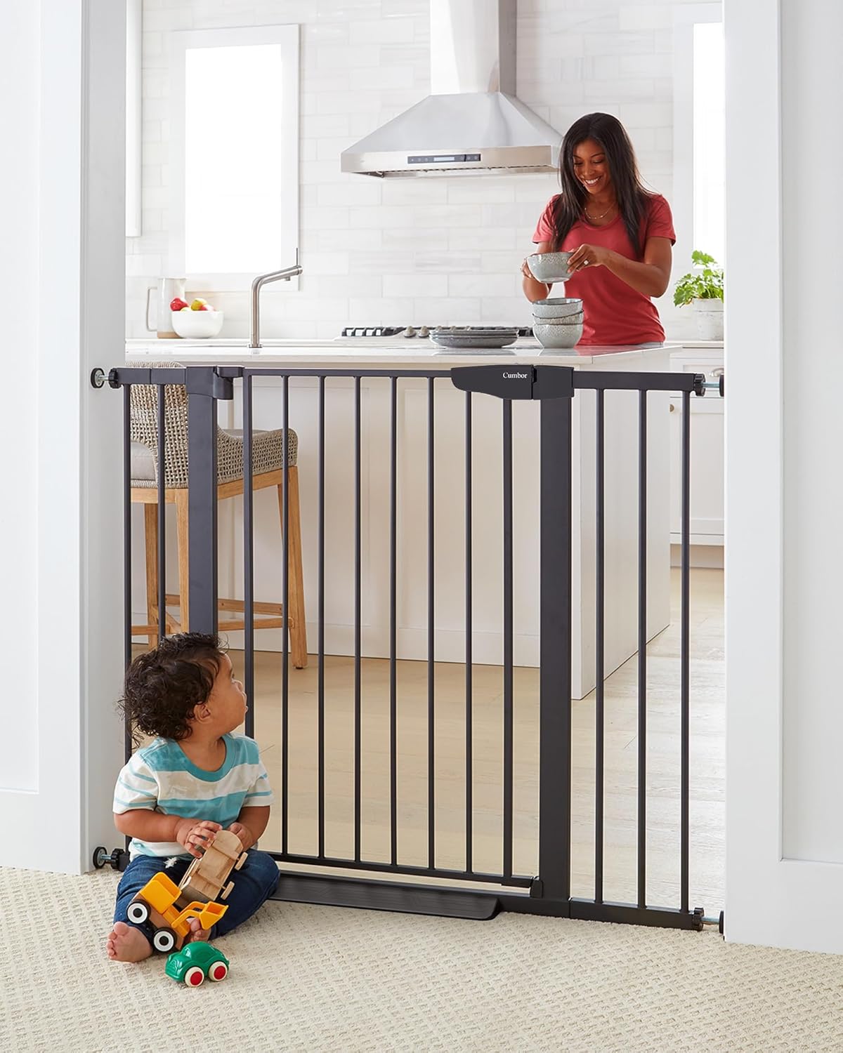 Cumbor 36 Inch Extra Tall Baby Gate for Dogs and Kids Safety