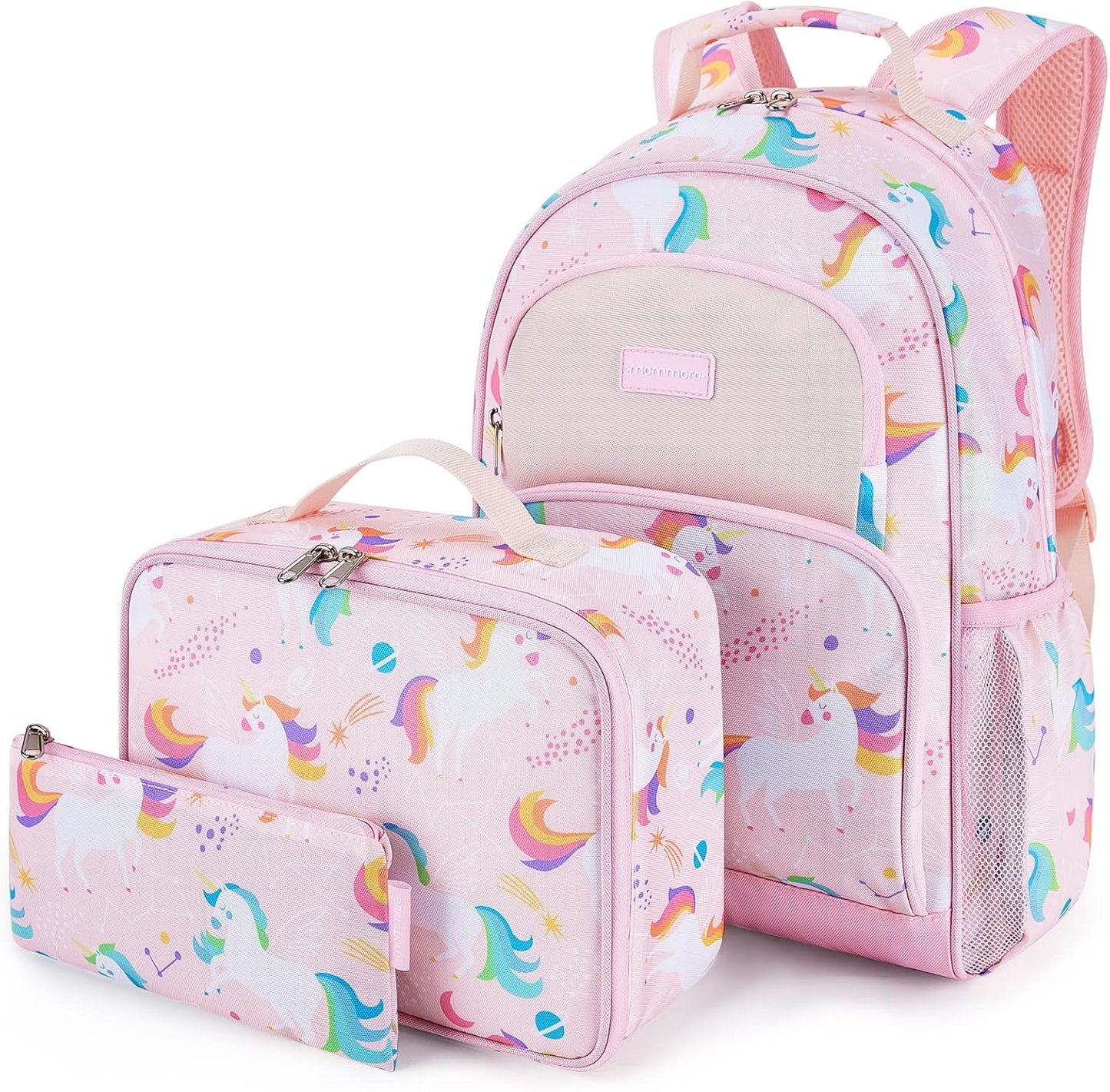 mommore Kids Backpack Set for Boys Girls with Lunch Box