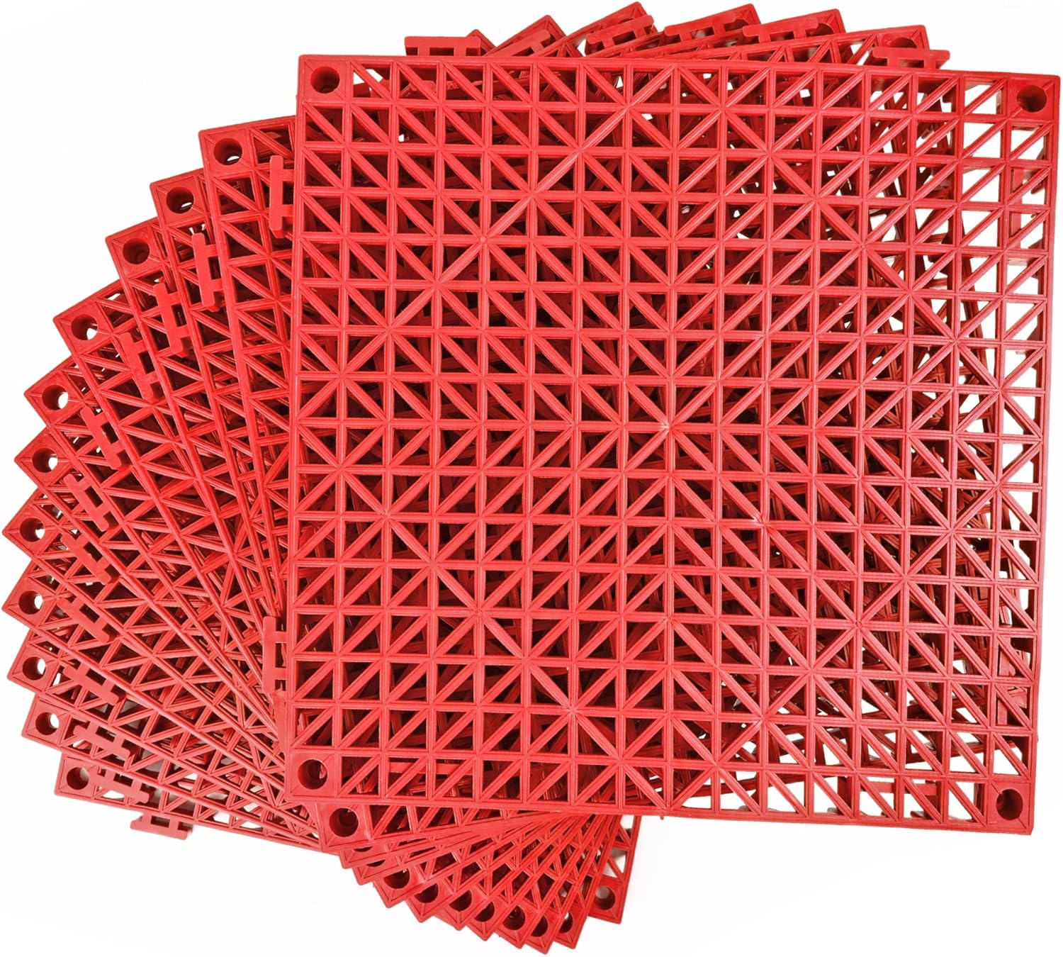 Modular Interlocking Cushion 12 Pack Non-Slip Drainage Mats