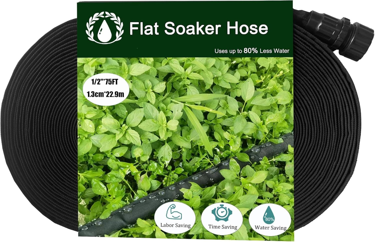 75Ft Soaker Hose: Save 80% Water with Consistent Drip