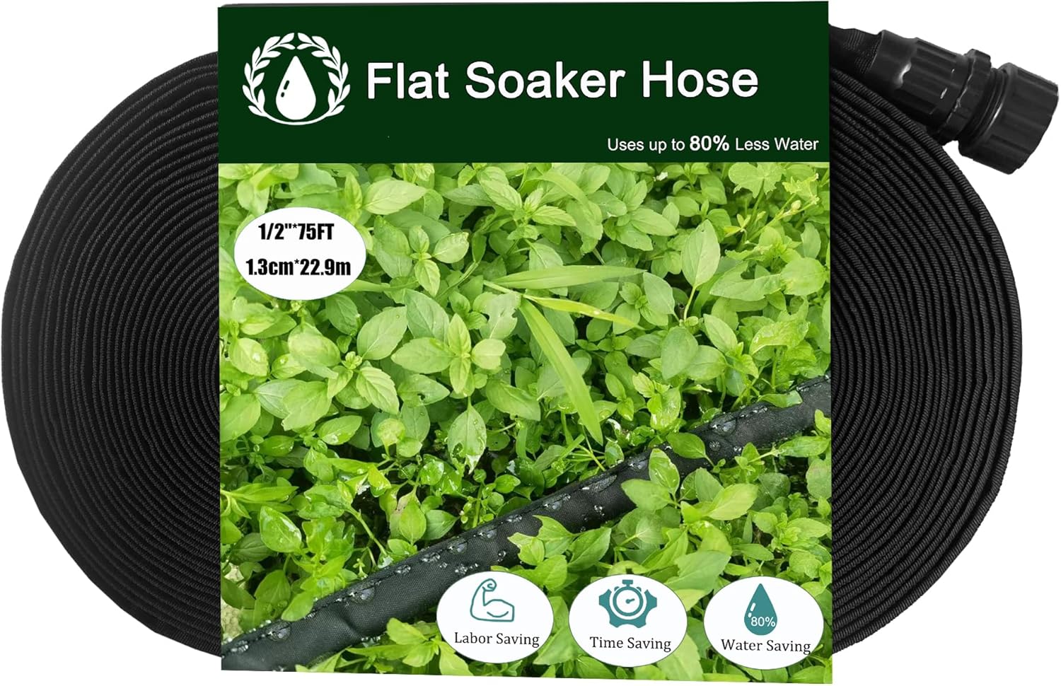 75Ft Soaker Hose: Save 80% Water with Consistent Drip