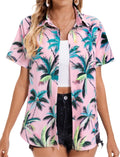 Women's Cool V Neck Hawaiian Top Featuring Tropical Floral Print