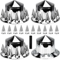 Rear Axle Wheel Cover 33mm Spike Screw-on Lug Nut Cover - Chrome Pack