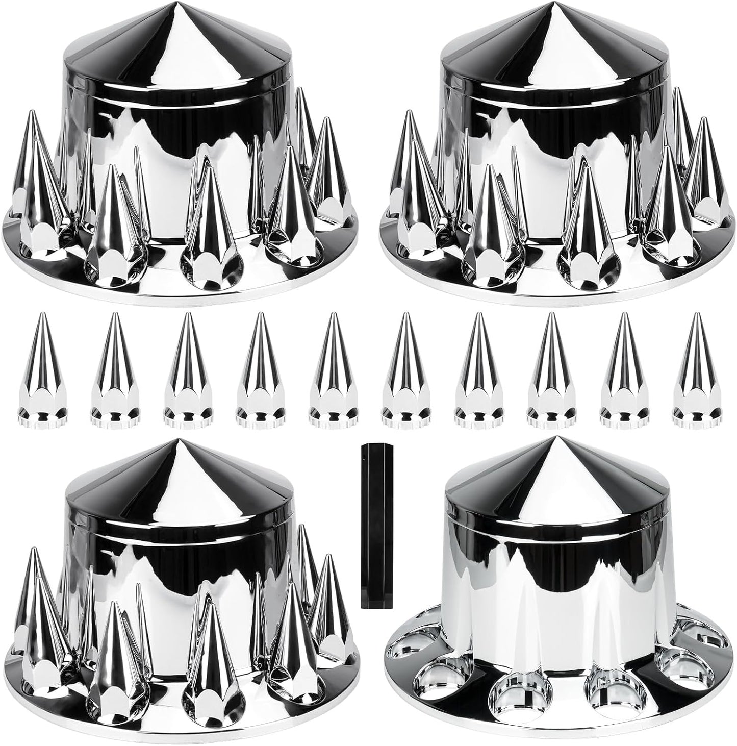 Youxmoto Rear Axle Wheel Cover for Semi Truck - Chrome Plated