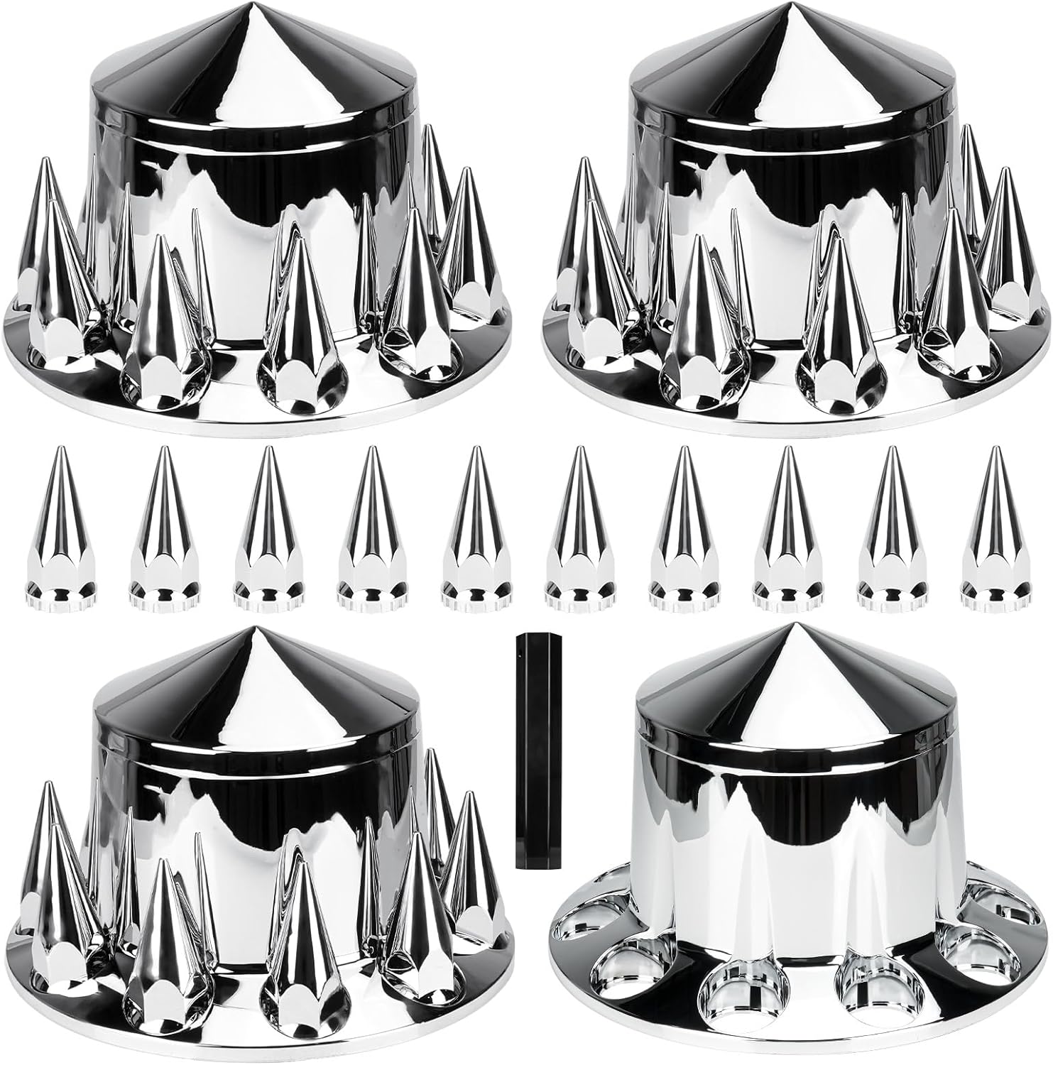 Youxmoto Rear Axle Wheel Cover for Semi Truck - Chrome Plated