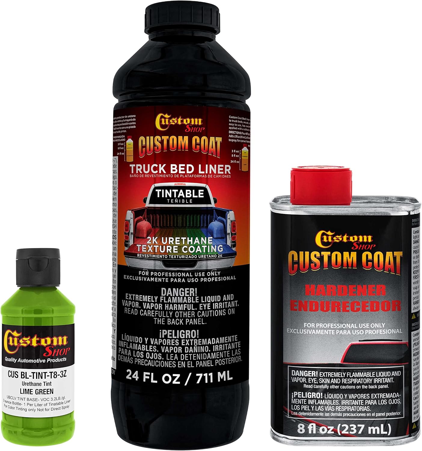 Custom Coat Lime Green Urethane Spray-On Truck Bed Liner Kit
