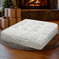 Square Floor Cushion for Adults 22 x 22 - Soft Velvet Winter Pad