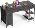 Computer Desk with 6 Drawers 47 in Office Desk with Shelves