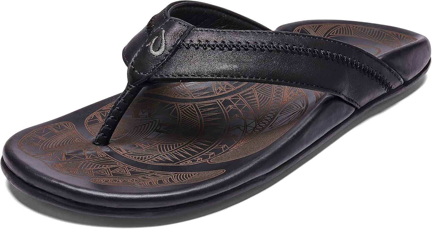 OLUKAI Hiapo Men's Leather Beach Sandal for All-Day Comfort