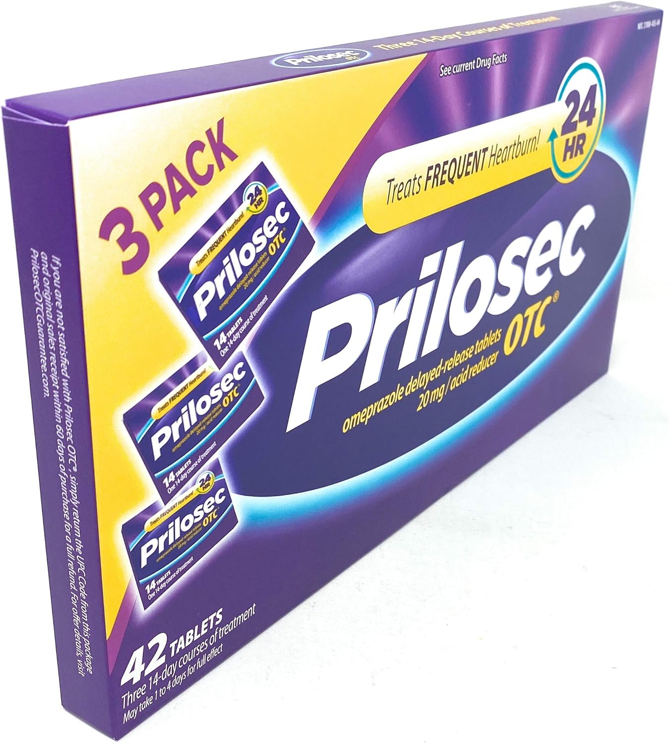 Prilosec OTC Acid Reducer for Lasting Heartburn Relief 84 Count